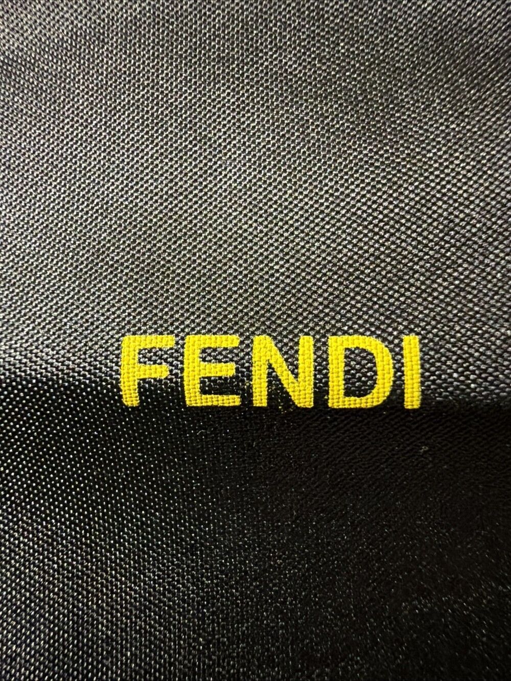 Authentic Vintage Fendi XL Dust Bag 27.5”x27.5” Brown Satin Interior Yellow Logo